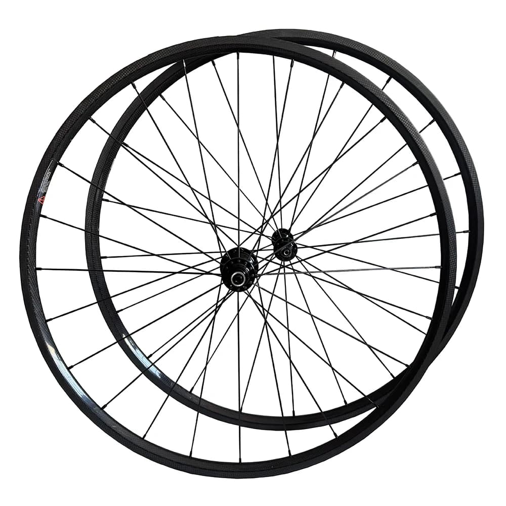 ⚡ Vendita flash ⚡ Vendita in fabbrica Set di ruote full carbon da 20 mm tubolari con mozzo PowerwayR13 raggi neri capezzoli neri ruote in carbonio