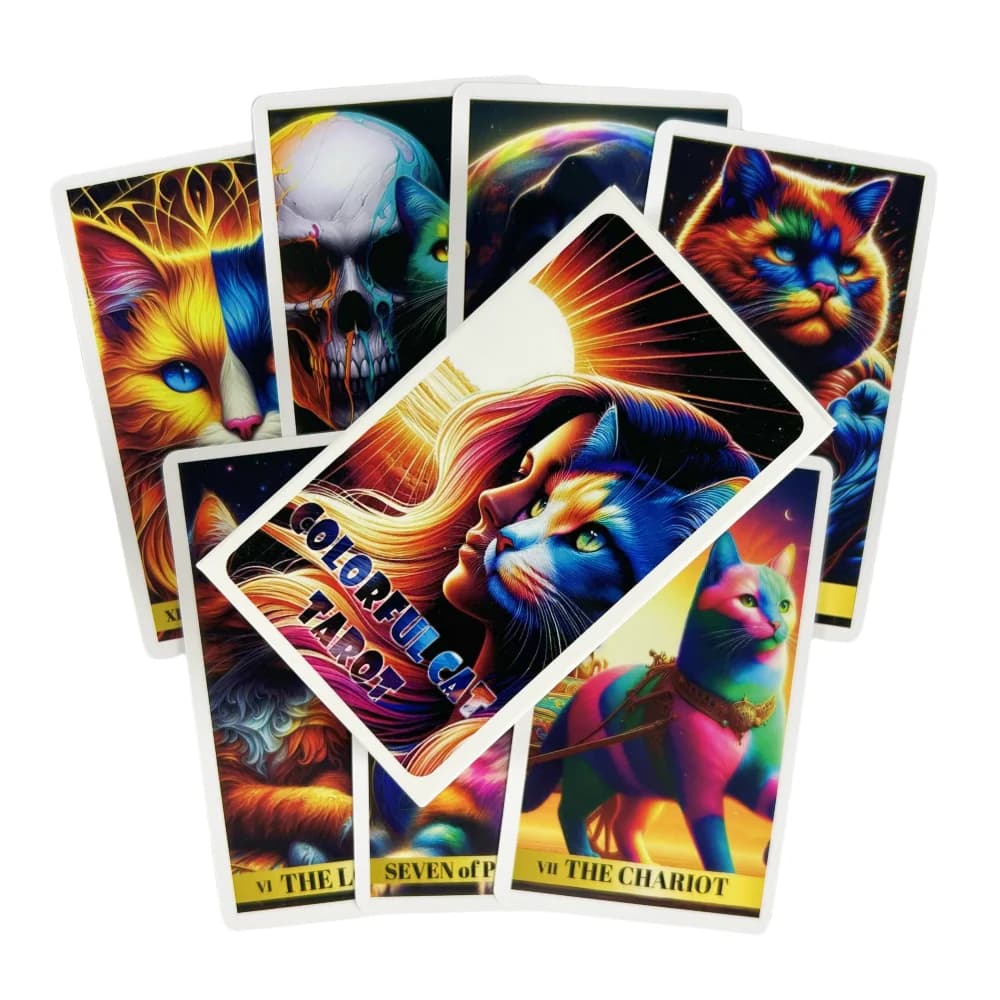 Mazzo di carte tarocchi per gatti colorati A 78 Oracle Visioni inglesi Divinazione Edition Mazzo Borad Giochi Gioco di predizione della fortuna
