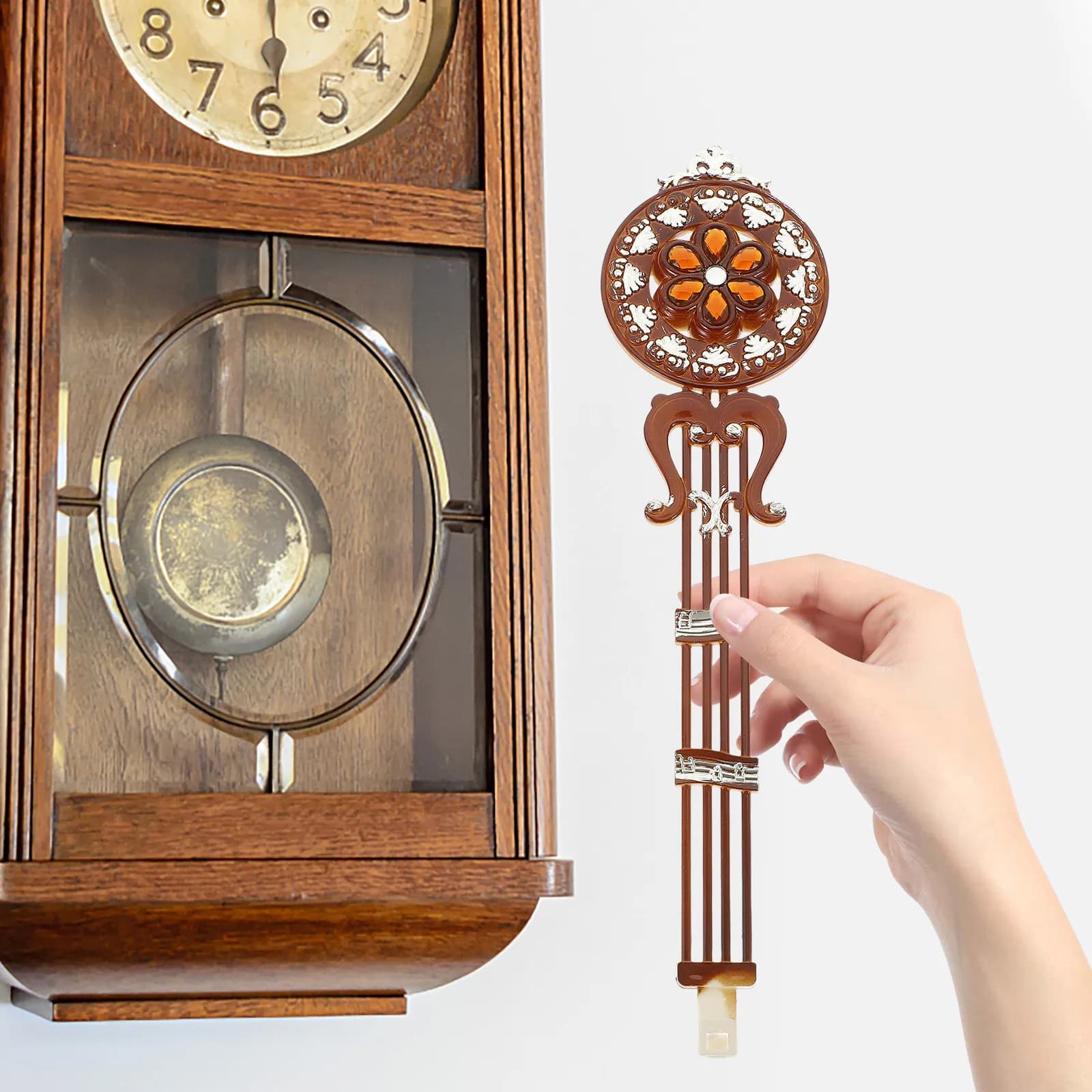Wall Clock with Quartz Pendulum, Fai-da-Te Spare Parts, Easy to Repair Movement, Home Use Decorative Pendulum