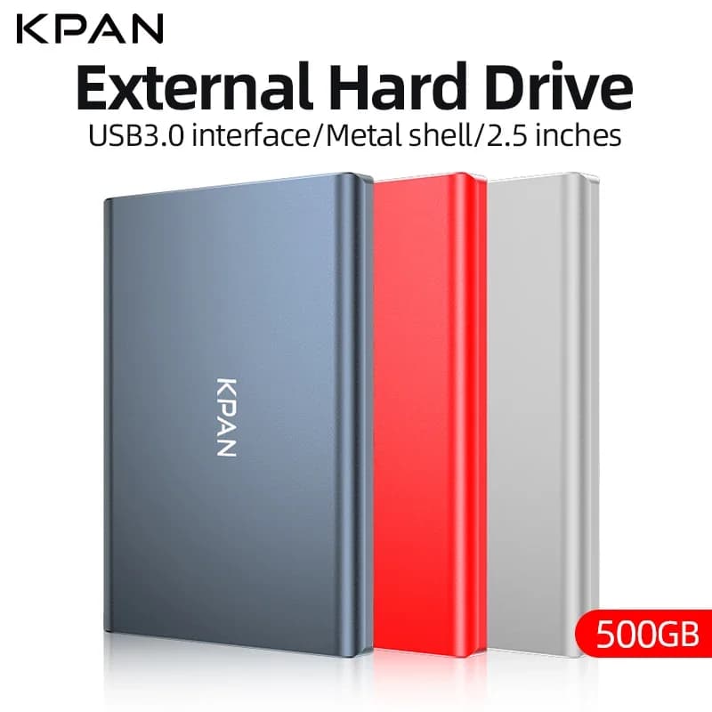 KPAN Disco rigido esterno portatile da 500 GB Custodia in metallo da 2,5 "USB3.0 HDD per Xbox one PS4 PC Mac Laptop PC Plug and Play