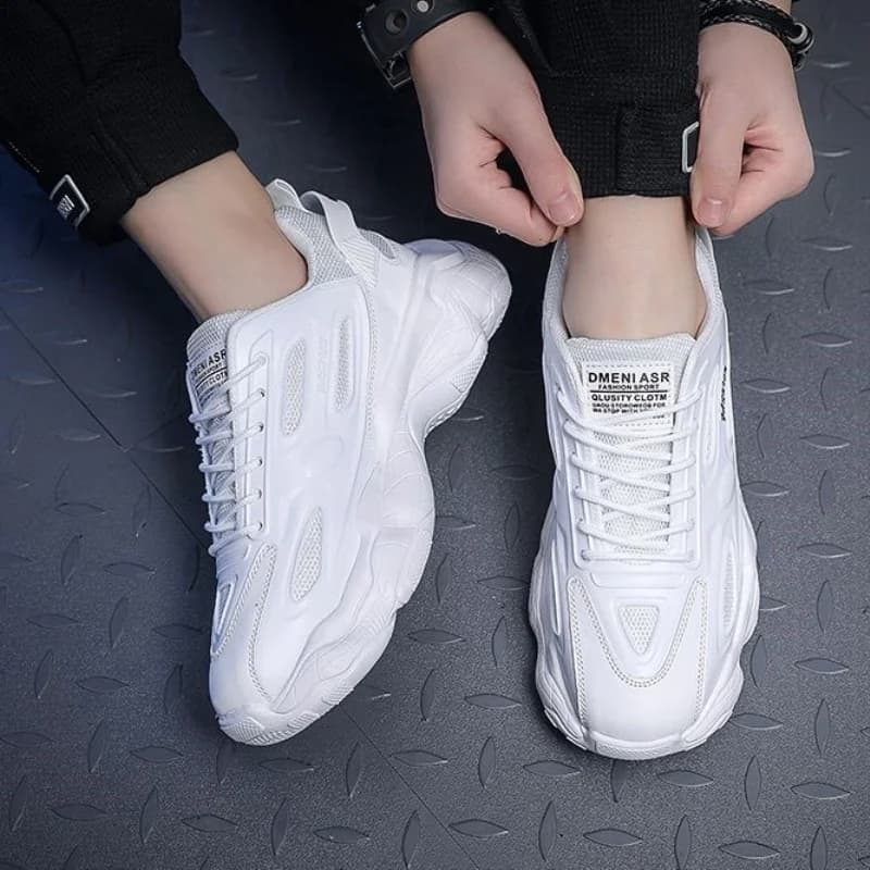 Men's Sporty Dad Sneakers Thick Bottom Heightening Wear-resistant Anti-slip Workwear Casual Running Shoes Fashionable