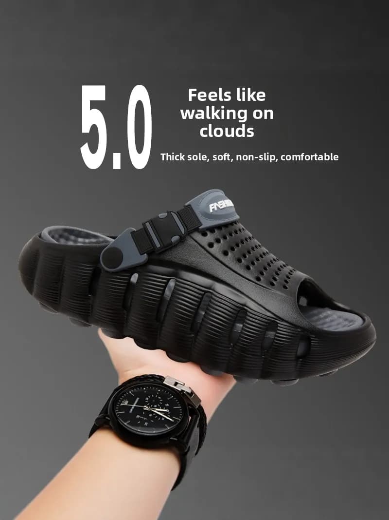 Men's Sandals 2026 New Summer Outdoor Wear Anti-slip Soft Bottom Drive Two-wear Slippers Sports Casual Beach Shoes