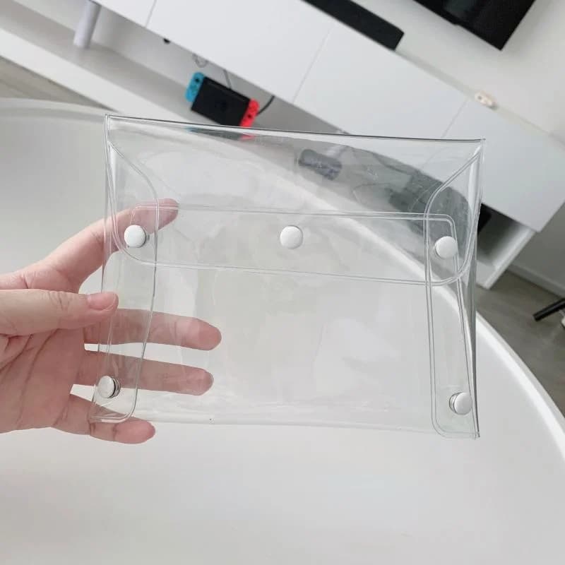 Borsa per cosmetici portatile borsa per cancelleria tasca per File trasparente borsa per penne impermeabile custodia per trucco