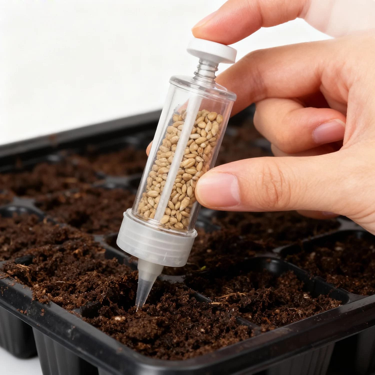 Siringa Seminatrice Mini Semina Dispenser Garden Seminator Planter Tools for Semina Manual Flower Jar Gardening Bed