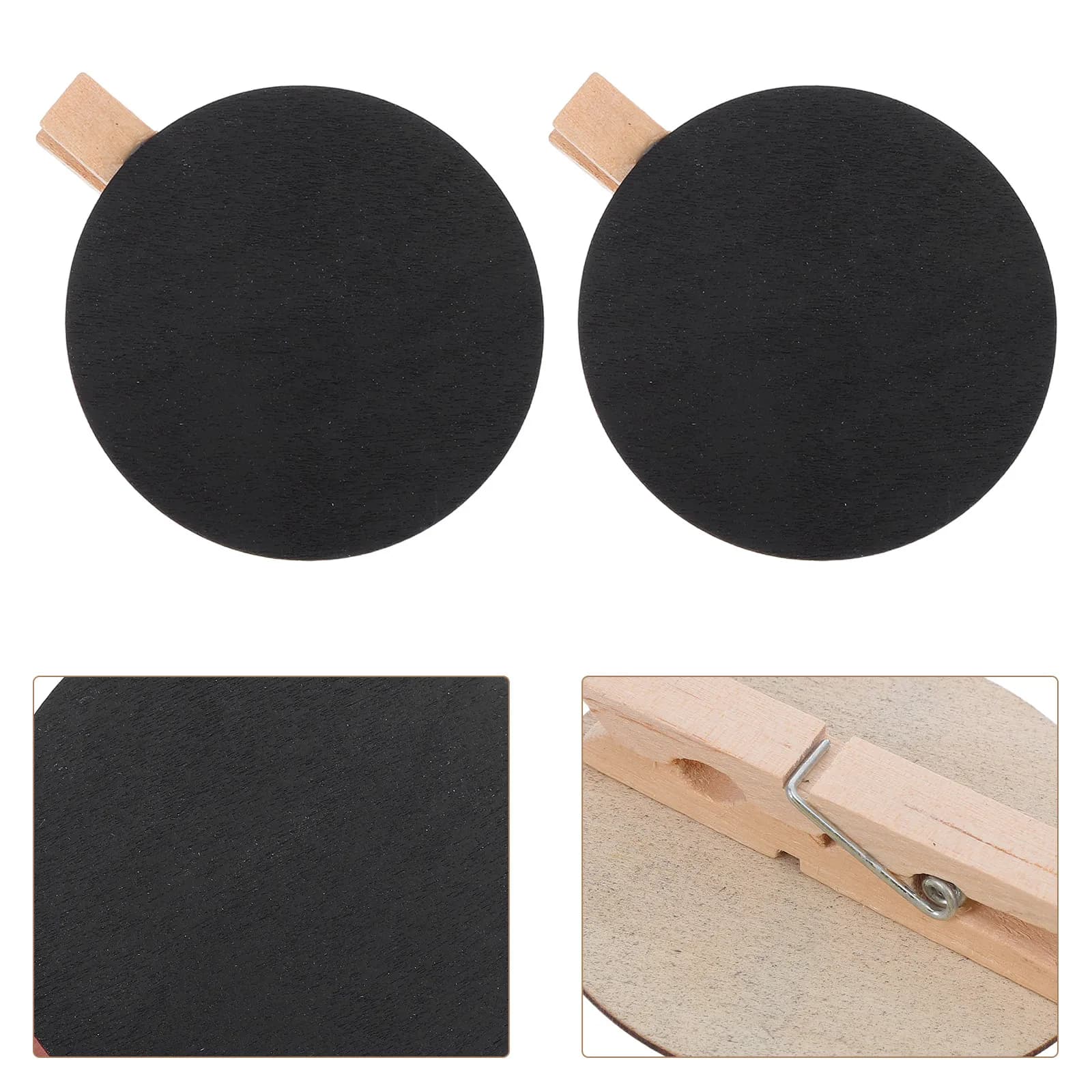 50 Pezzi Mini Lavagnette in Legno Girevoli con Clip, Porta Memo, Clip per Etichette, Piccole Lavagne per Cucina