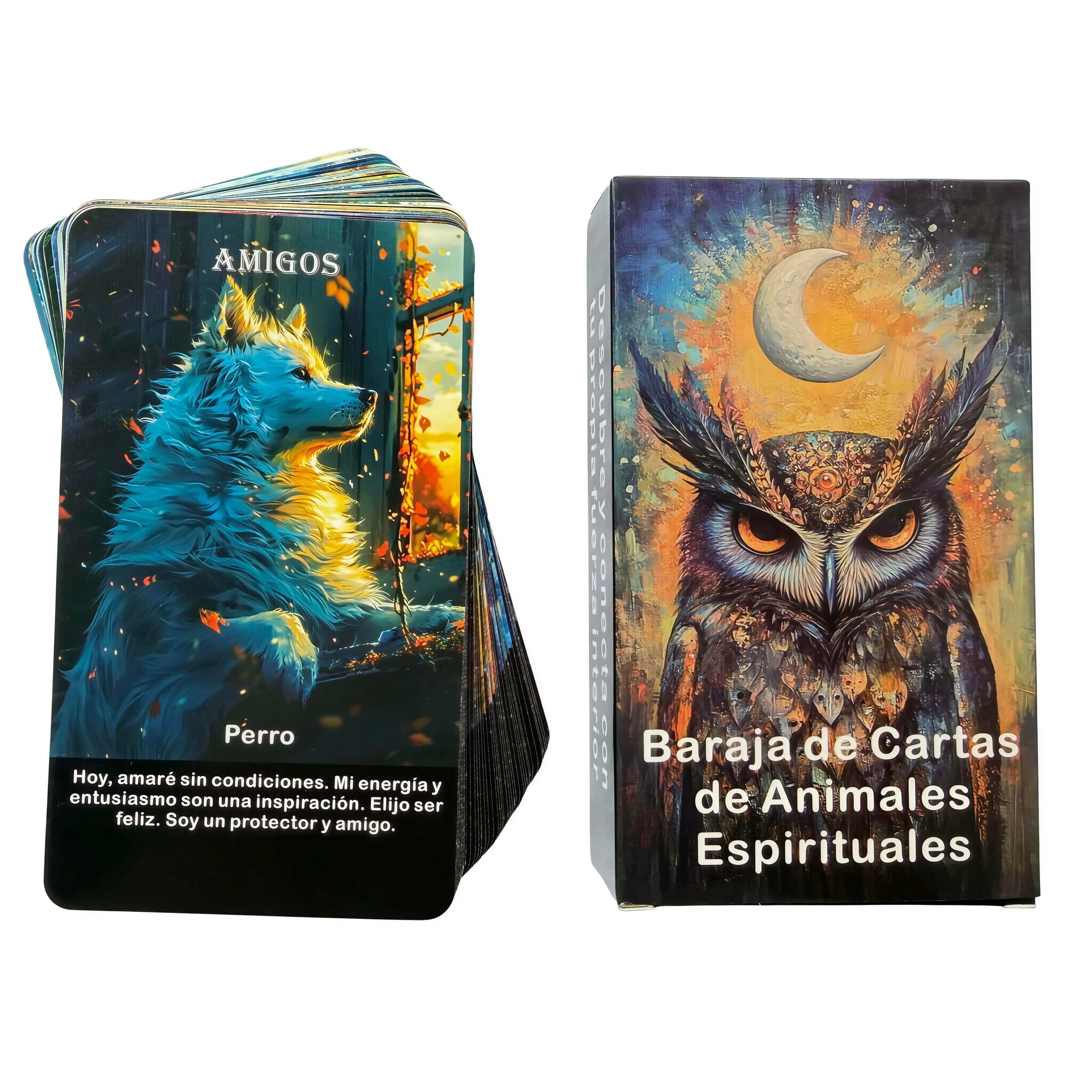 52 carte oracolo sui animali spirituali con parole chiave, 12x7 cm (4,72x2,76 pollici), mazzo di carte per guida curativa e meditazione