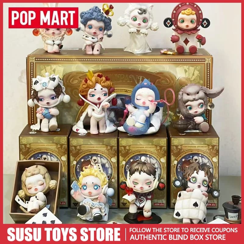 POP MART Skullpanda Everyday Wonderland Series Blind Box Kawaii Anime PVC Action Figure Mystery Surprise Doll Ornamento da Scrivania