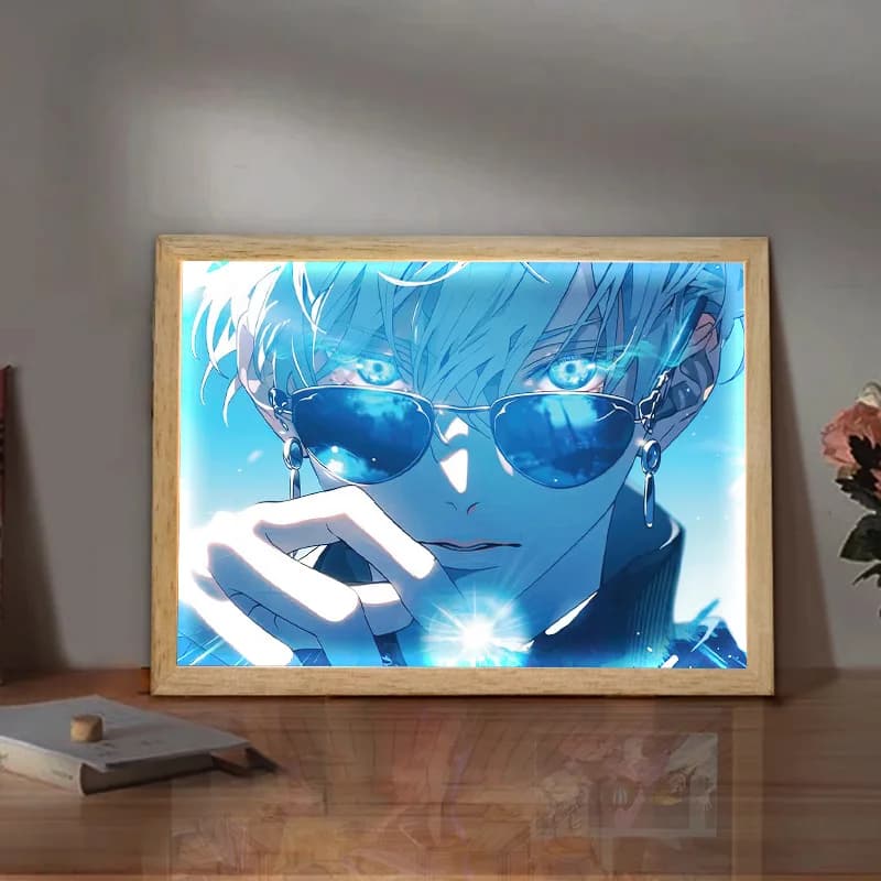Cartoon Anime Jujutsu Kaisen Luce Pittura Camera da letto Testa del letto Luce Ornamento Cornice per foto creativa Disegna Decorazione Regalo di Natale