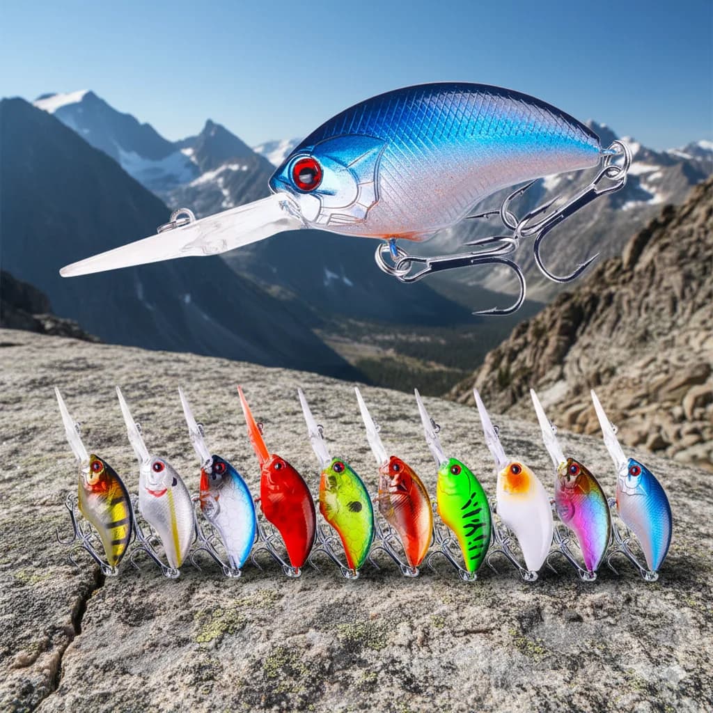 Set di 3 esche artificiali crankbait da 9 cm e 11,7 g per immersione profonda, kit di esche dure galleggianti per lancio lungo per bass, trota e luccio, attrezzatura professionale