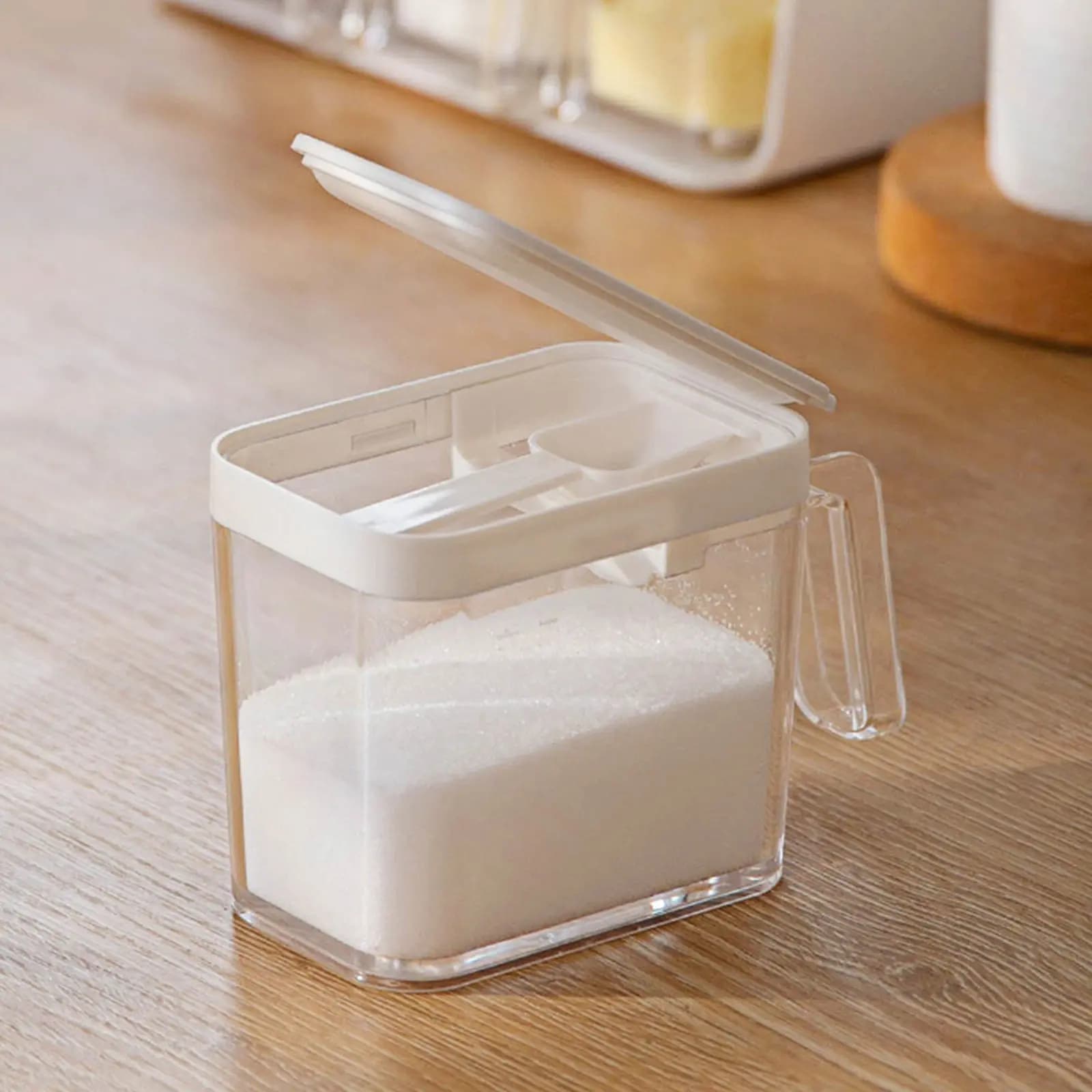 Contenitore per condimenti da cucina con coperchio per erbe, spezie, sale, pepe, set di barattoli per la conservazione degli alimenti freschi.