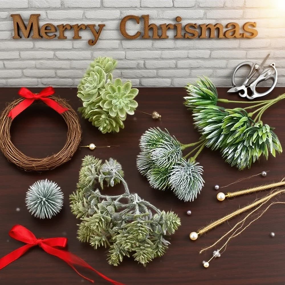 1/5Pcs Artificial Plants Christmas Tree Home Table Wedding Decorations Bridal Accessory Clearance Fake Plants DIY Gifts Handmade