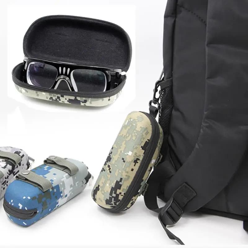 Camouflage Glasses Case Outdoor Sports Zipper Box Thickened Anti-stress Sunglasses Case Military Portable Glasses Storage Box