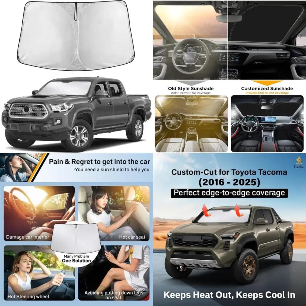 Parabrezza parasole per toyota tacoma 2016-2025 2026 accessori 2dr 4dr pick-up, parasole per finestrino anteriore auto su misura