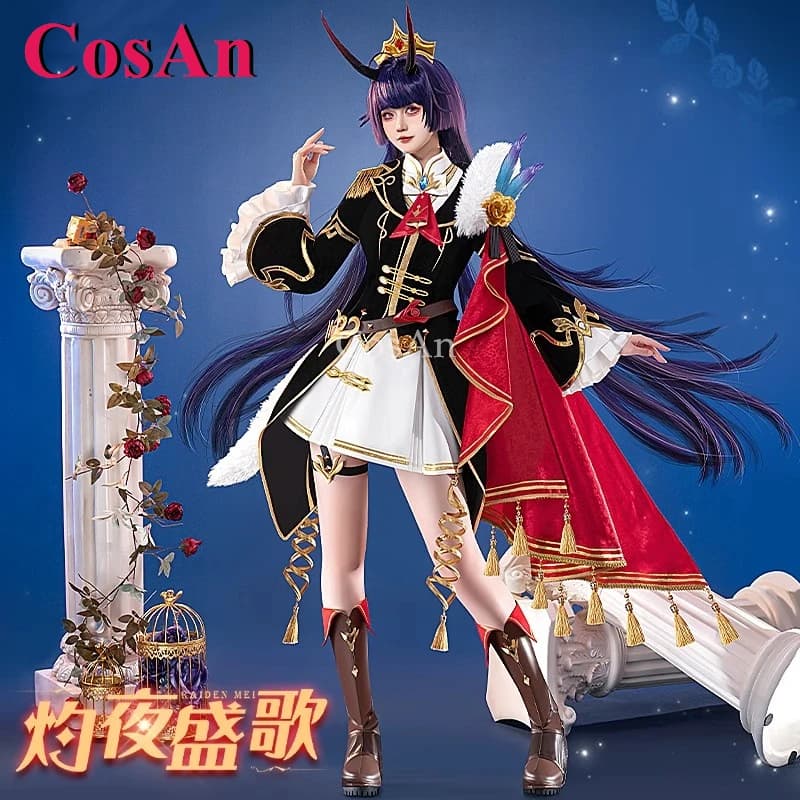 CosAn Game Honkai Impact 3 Raiden Mei Cosplay Costumes Blazing Night Song Battle Uniforms Halloween Party Role Play Clothing New