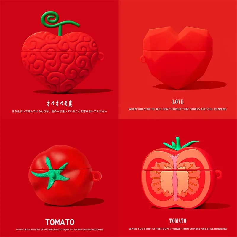 Red Solid Color Earphone Case For AirPods Pro 2 Pro 3 Soft Silicone Shockproof Headphone Cover Cute Red Earbuds Protective Shell