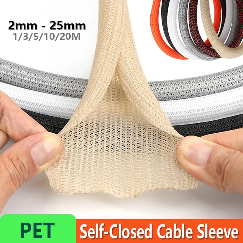 Guaina per cavi in PET autosigillante da 1-20 m di diametro Guaine Isolanti Resistenti all'Usura per Cavi 3/5/8/10/13/16/19/25mm