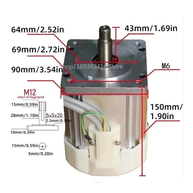 Kit Motore Servo Brushless 220V per Macchine Utensili e Macchine da Cucire, Regolabile 550W 750W 1100W 2200W