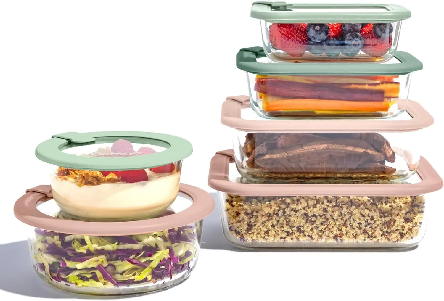 Set di Contenitori in Vetro per Alimenti a Prova di Perdite, 12 Pezzi, con Coperchi Ermetici, Senza BPA, Adatti per Microonde e Lavastoviglie