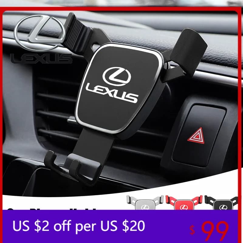 1Pcs Car Phone Holder Gravity Sensing Air Vent Stand Accessories For Lexus F SPORT LBX NX RX 350h 450h ES UX 300e GS GX IS LS LX