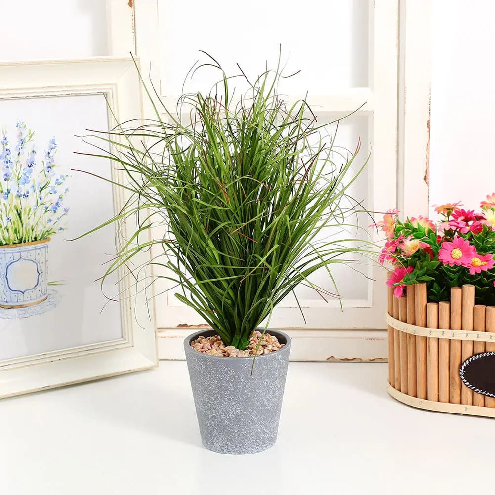 24 Pieces Artificial Plants Realistic, Faux Vegetation Stems for Interior and Exterior Decorations, Home, Garden, Office, Hotel