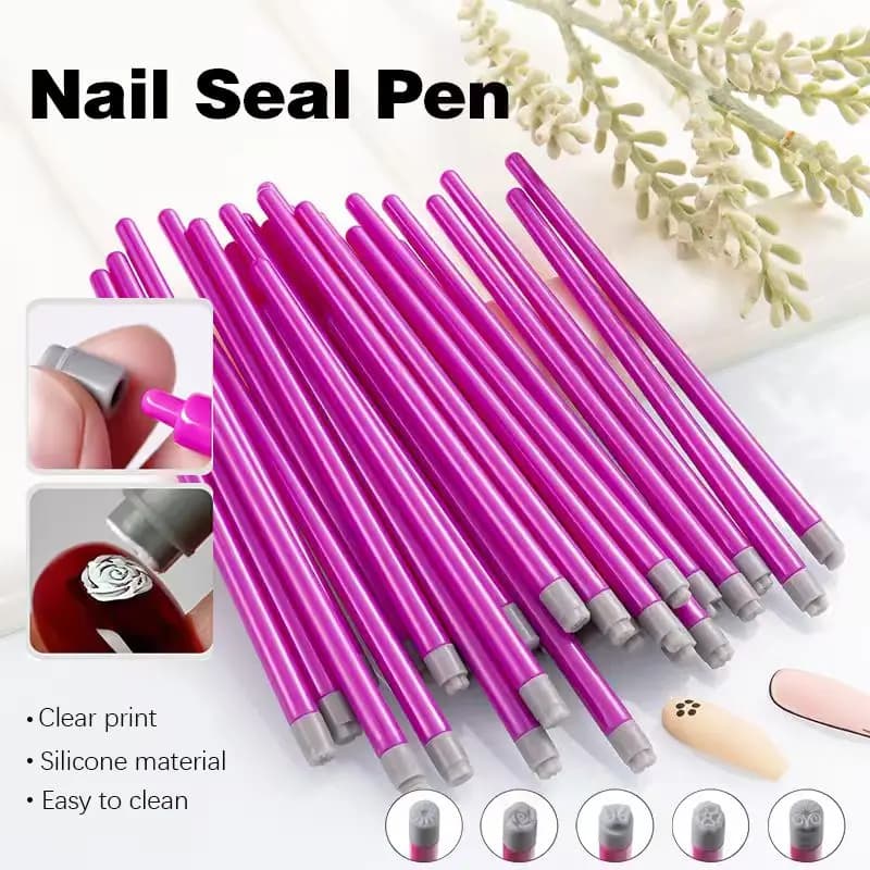 5 penne per nail art con vari motivi decorativi per nail art primaverili con fiori e margherite, adatte per i saloni di bellezza.