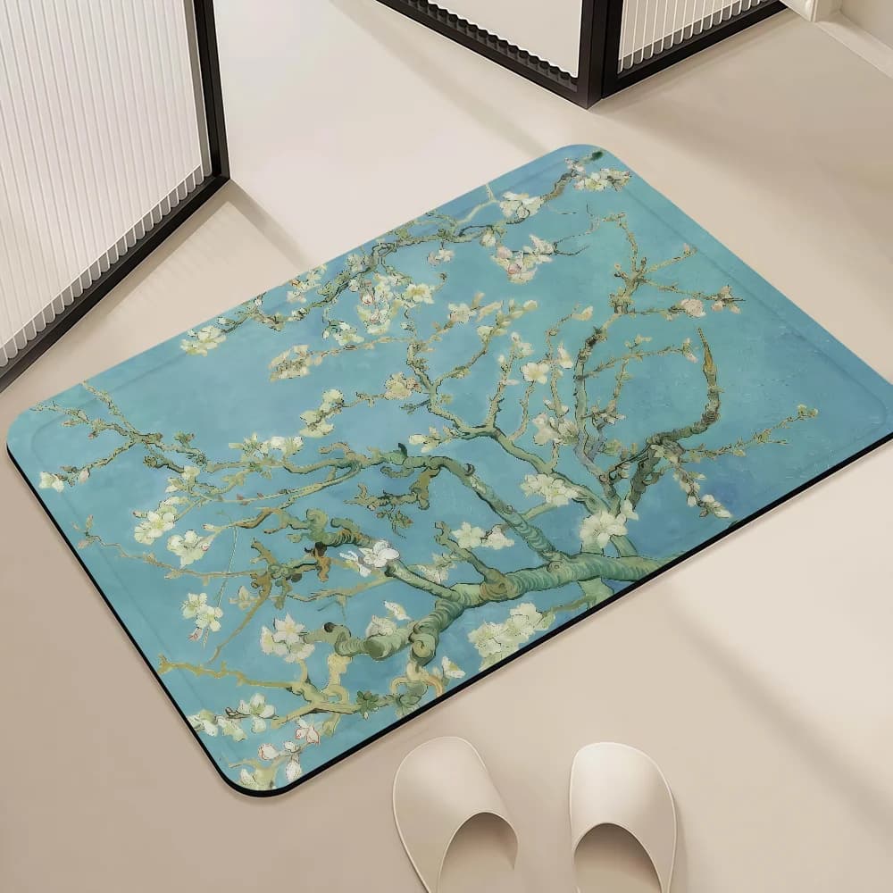 Tappetino d'Ingresso con Motivo Artistico, Stile Van Gogh, Decorazione per Camera da Letto, Bagno, Corridoio, Soggiorno e Balcone