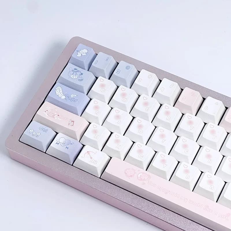 Set di copritasti a tema Cupido originale Copritasti con profilo Cherry a cinque lati PBT rosa per accessorio tastiera meccanica personalizzata Interruttore MX
