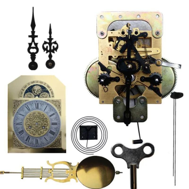 Replacement Mechanical Clock Movement, Pure Copper Spring Driven Movement for Floor & Pendulum Clocks