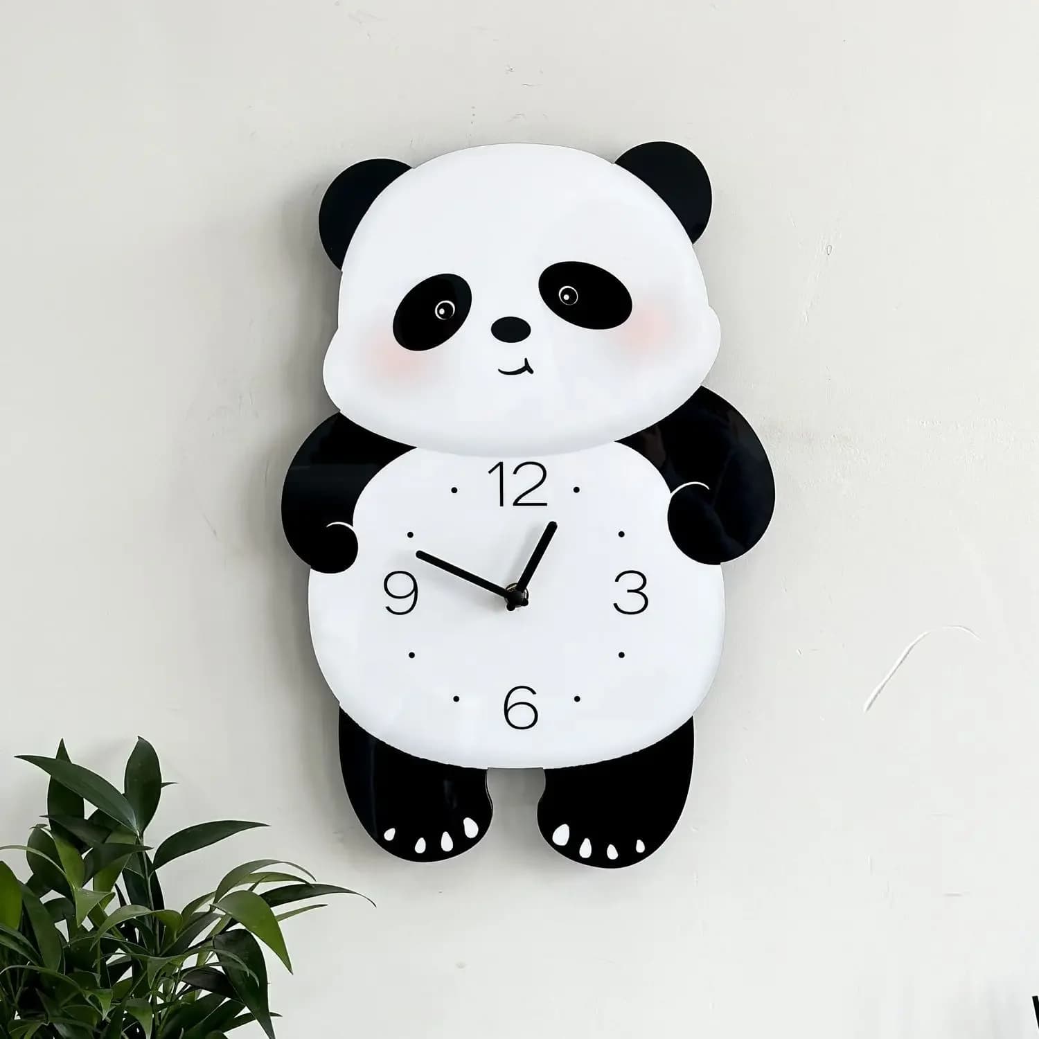 Orologio da Parete a Forma di Panda Oscillante, Decorazione per Casa, Soggiorno, Asilo, Camera dei Bambini, Orologio Semplice Moderno Creativo a Cartone Animato