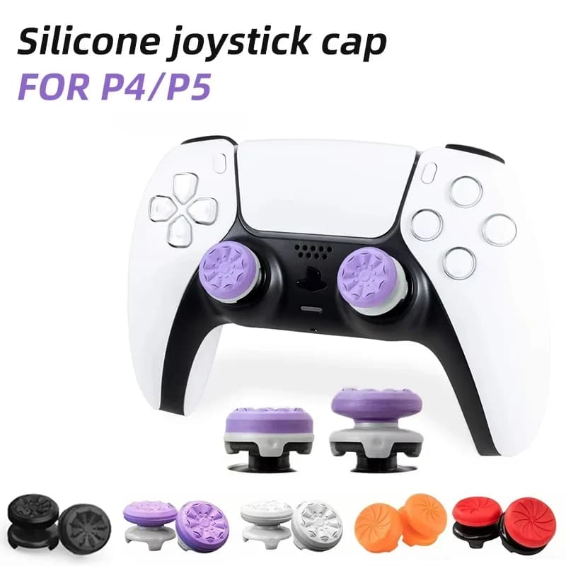 2 Pezzi/Set Copri Joystick in Silicone per Controller PS4 PS5, Estensori per Impugnatura, Accessori per Videogiochi