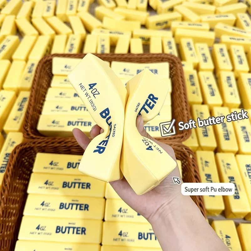 Giocattolo Antistress Creativo a Forma di Burro Gigante, Giocattolo da Spremere per Adulti e Bambini, Divertente per Ufficio e Aula