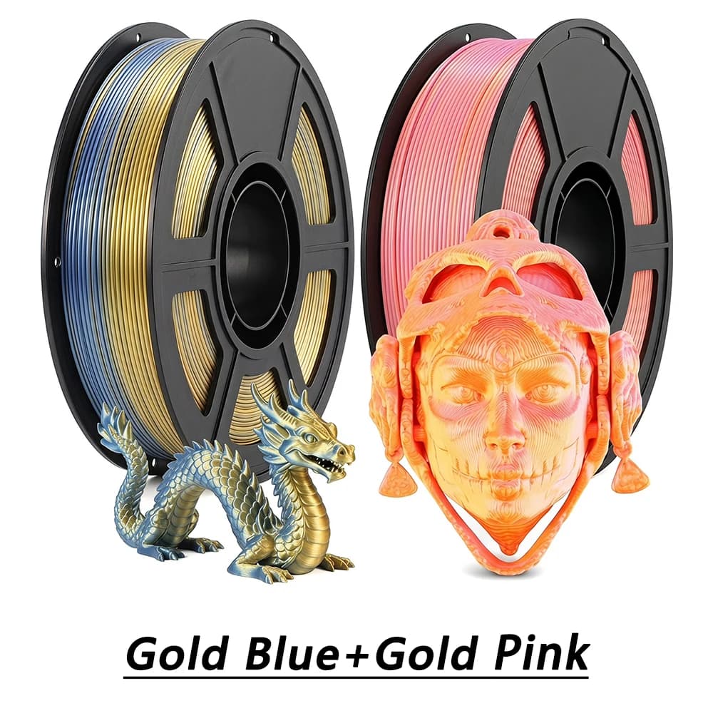 3d Printer Filament PLA Silk Gold Pink 1.75mm PLA 3D Printing Filament Silk gold blue 250gx2 vacuum packaging