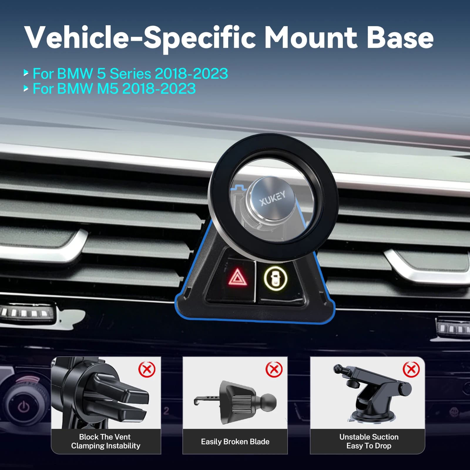 Adjustable Mobile Car Magnetic For BMW 5 Series M5 2018 - 2023 Base Phone Bracket Smartphone Holder Accessories 2019 2021