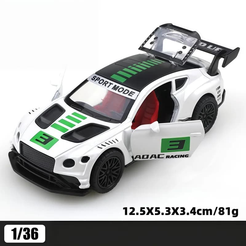 1:36 alloy racing car model, pull-back multi-door sports car, car model toy collection gift