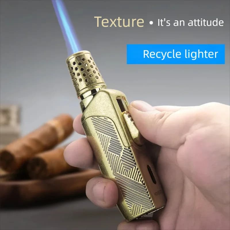 Accendisigari a getto diretto Blue Flame - Torcia antivento ad alta potenza di fuoco, regalo aziendale premium