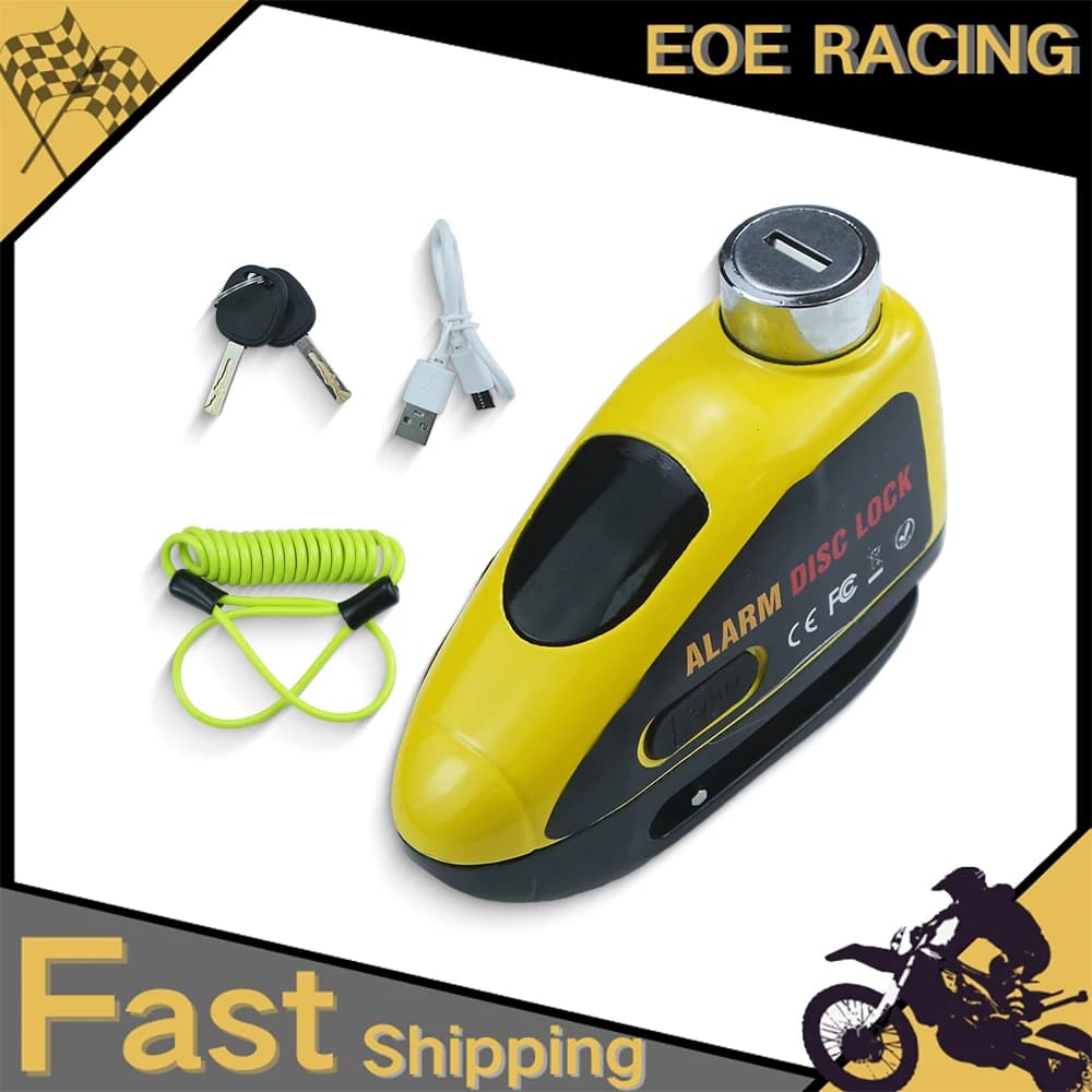 Lucchetto Antifurto Ricaricabile 140dB per Moto con Allarme e Blocco Freno a Disco, Impermeabile, con Cavo di Promemoria da 1,5M per Scooter e Moto da Cross