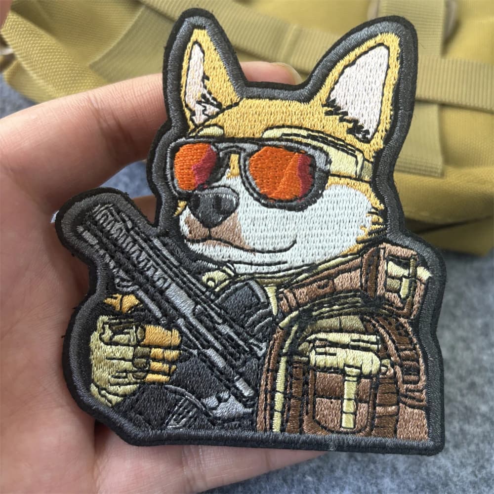 Cute Wear occhiali da sole Cool Dog patch ricamate divertente Dog Hook & Loop Emblem Military Morale Badge Armband Clothes Stickers