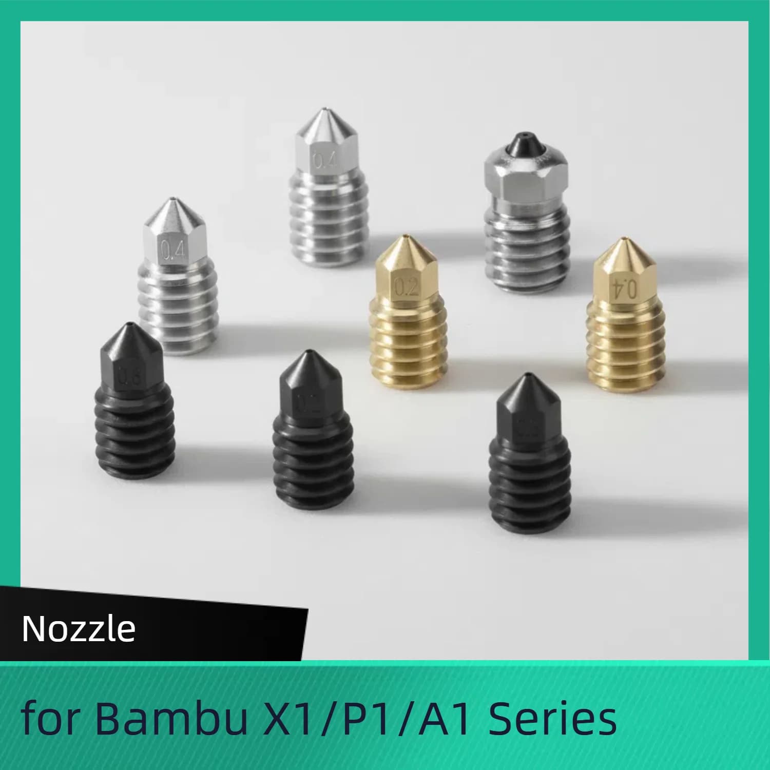 Detachable nozzles Bambu Lab X1/ X1C/ P1P/P1S 0.2 /0,4 /0,6/ 0,8 mm for 3D printer accessories Bambu P1
