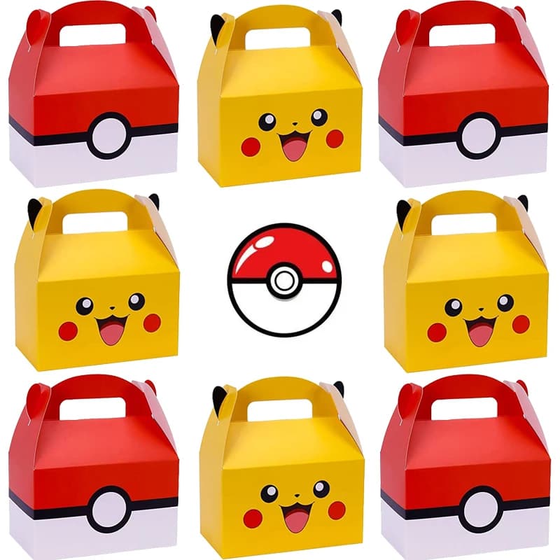 Pokemon Box Pikachu Bag Candy Box decorazioni per feste di compleanno Pokeball sacchetti regalo di carta maniglia scatola cieca Baby Shower per bambini muslimah