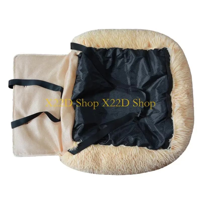X22D MultiPurpose Dog Bed For Car Ride And Home Indoor Warm Pet Cushion Removable Cover Carseat Cushion for Road Trips Use