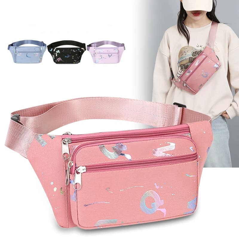 Women's Marsupi Belt bag with tan print Fashionable Marsupi Shoulder Bags Travel Waist Bag for Running Training
