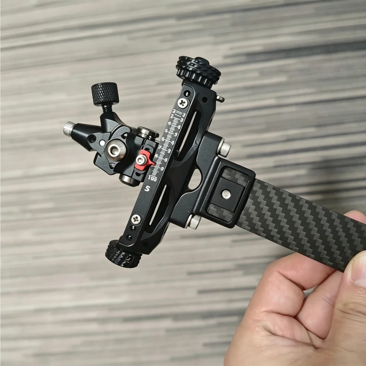 Carbon Fiber Recurve Bow Sight Extension Bar, 9 Inch Micro Adjust Target Archery Sight Mount 2 Hole Bracket for Comp