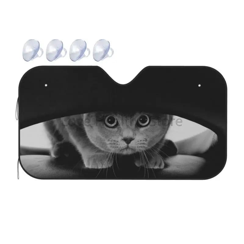 Scottese Divertente Occhi di Gatto Modello Parabrezza Parasole Auto Finestra Anteriore Parasole Blocker Visiera Uv Retrattile Automotive Parasole