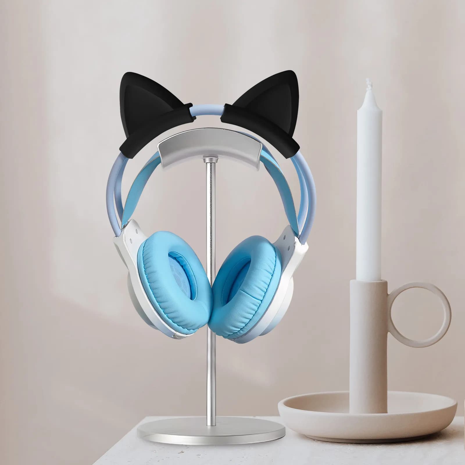 2 Paia di Orecchie di Gatto Staccabili per Cuffie, Accessori Carini per Cuffie da Gaming, Attacchi per Orecchie da Gattino per Cosplay, Feste e Uso Quotidiano