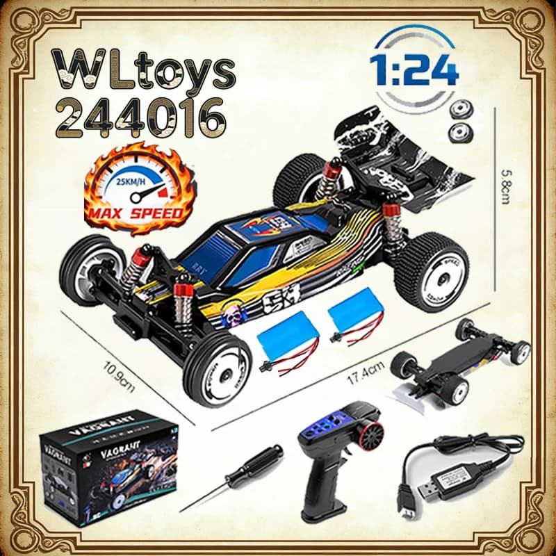 WLtoys 244016 1:24 RC Car 2.4G With DIY Lighting Electric High-Speed Competitive Racing Car Remote Control Toy For Kid Gift