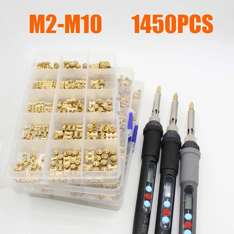 Brass Insert Nut S99, Soldering Iron, M2, M2.5, M3, M4, M5, M6, M8, M10, Hot Melt, Knurled Thread, Injection Nut Inserts, Insert