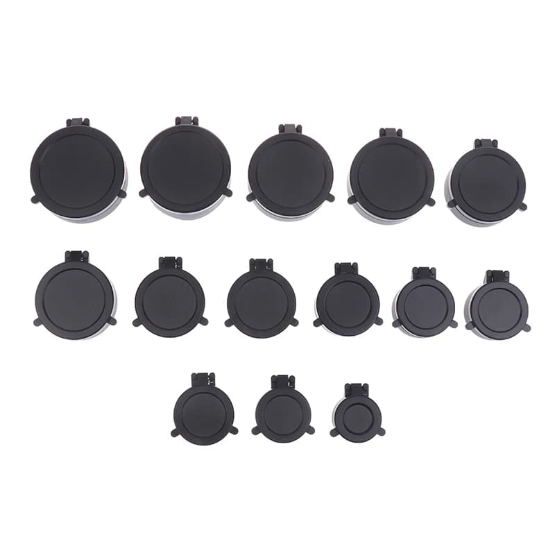 Copriobiettivo per cannocchiale con apertura rapida a molla, copertura antipolvere per lenti, tappo per telescopio per cannocchiali da caccia con calibro 30-64MM