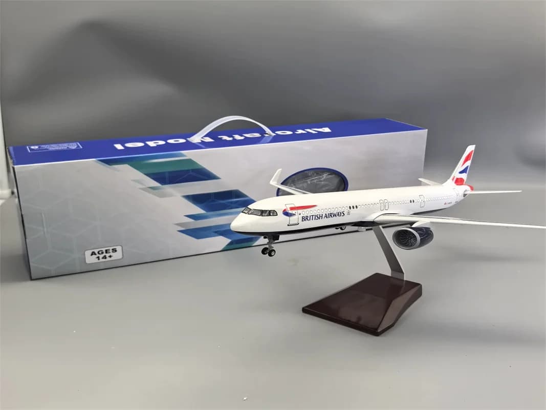 Aereo In Resina Scala 1/100 321neo A321 Neo British Airways Airlines Modello 44 Centimetri Modello di Aereo Aereo Kit giocattoli ragazzi bambini Regali
