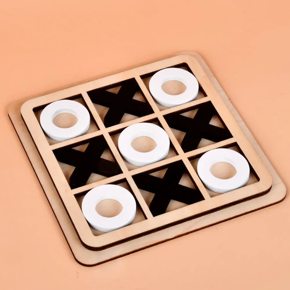 3 Set di Giochi da Tavolo in Legno, Decorazione per Tavolino da Caffè, Scacchiera Rustica per Interni ed Esterni