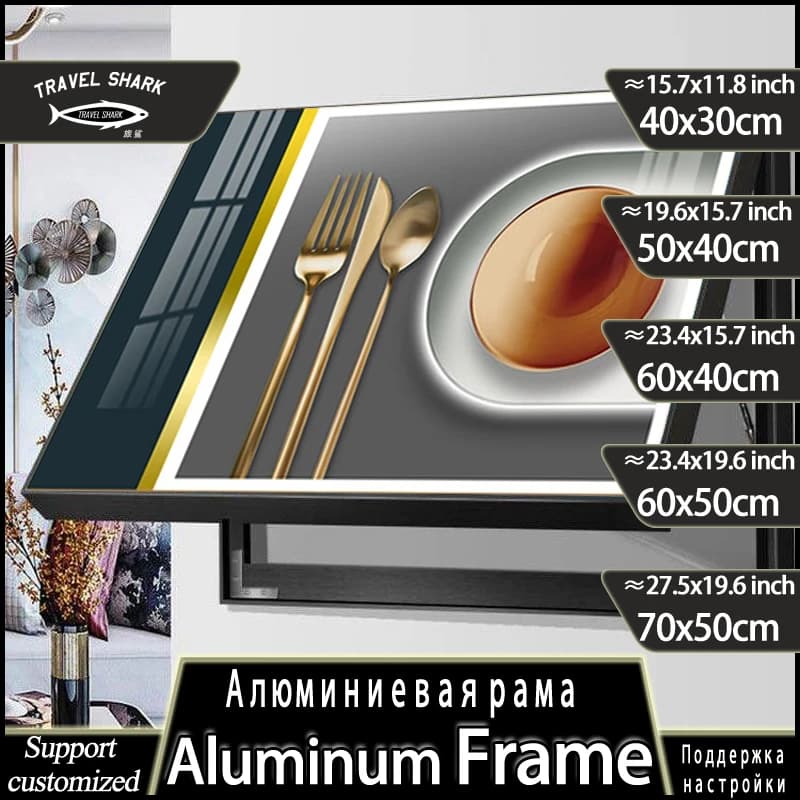 Travel Shark Modern Home Decoration Electric Counter Box Wall Decoration Painted Frame Images For Poster Punch Free Customized